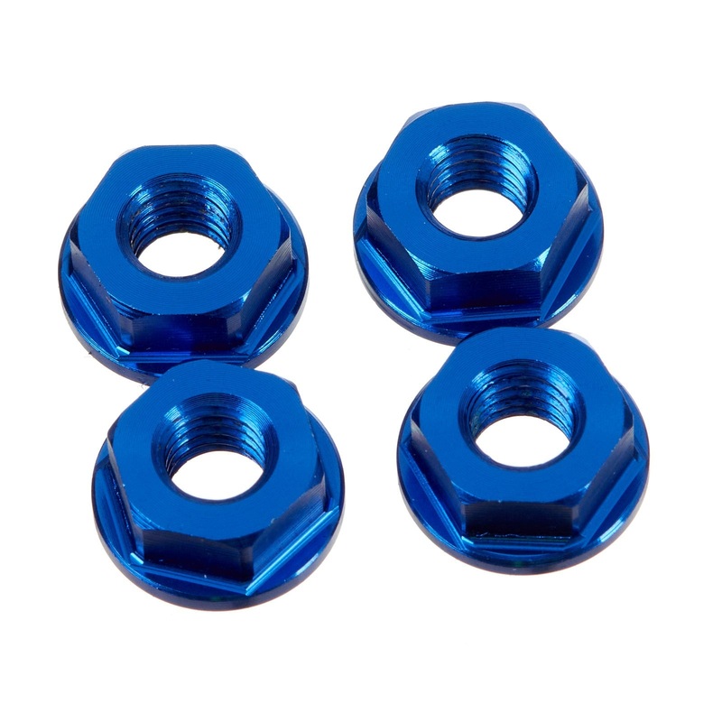 DRC Drc Aluminum M6 Flange Nuts Blue 4PCS